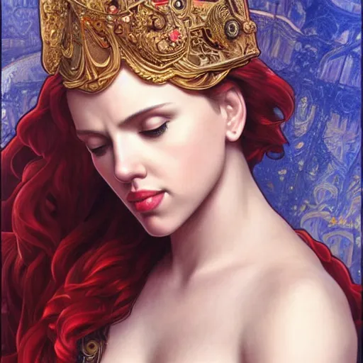 Image similar to Scarlett Johansson as a Greek Godess, cute, fantasy, intricate, elegant, highly detailed, centered, digital painting, artstation, concept art, smooth, sharp focus, illustration, art by artgerm and H R Giger and alphonse mucha