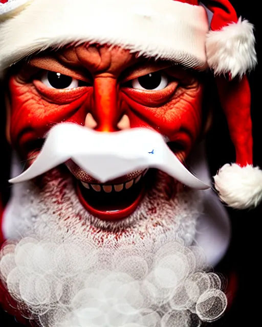 Image similar to face of an evil santa