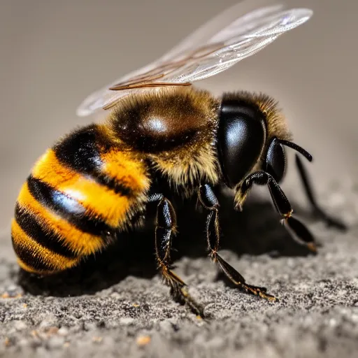 Prompt: macro photo, 4k, insect, bee, cinematic lightning, realistic, beautiful, detailed