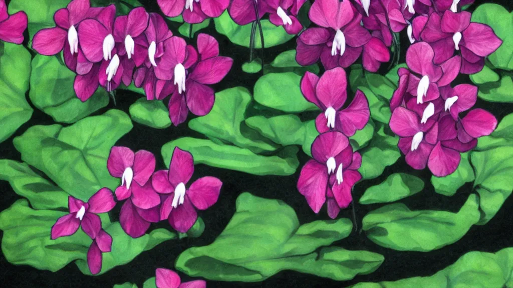 Prompt: photorealism unacceptable inky cyclamen