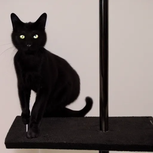 Image similar to black cat doing pole dance