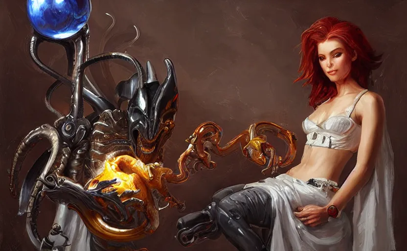 Image similar to Alchemy Xenomorph. By Konstantin Razumov, highly detailded