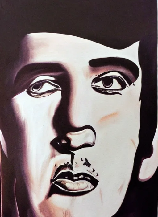 Image similar to oil painting of elvis presley by dali