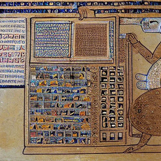 Image similar to ancient mesopotamian computer