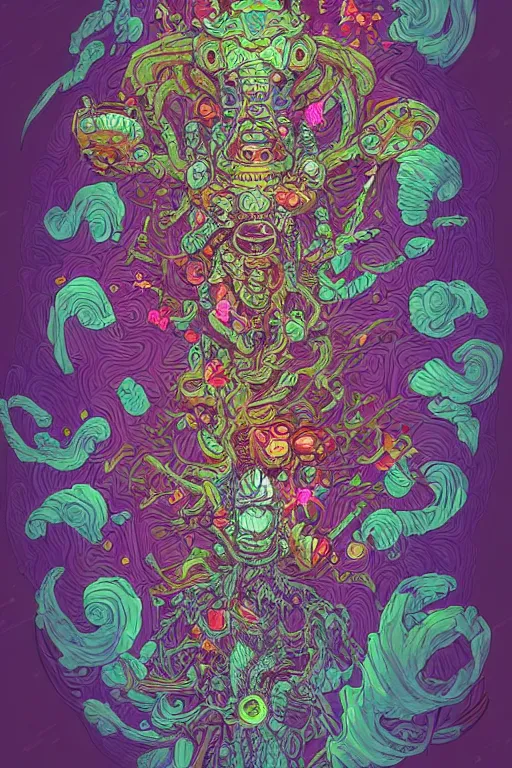 Image similar to creature sushi roots cactus elemental flush of force nature micro world fluo light deepdream a wild amazing steampunk baroque ancient alien creature, intricate detail, colorful digital painting that looks like it is from borderlands and by feng zhu and loish and laurie greasley, victo ngai, andreas rocha, john harris