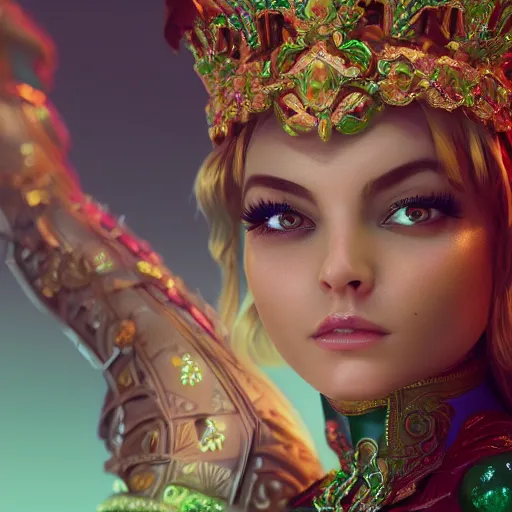 Image similar to wonderful princess of emerald with fair skin, ornate 8 k gorgeous intricate detailed, accent lighting, dramatic light, octane render