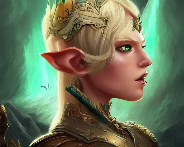 Image similar to A blonde emerald warrior elf, illustration, in the style of Fernando Juarez, epic, fantasy, intricate, elegant, amazing detail, digital painting, artstation, concept art, smooth, sharp focus, illustration