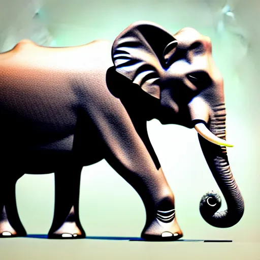 Image similar to elephant unicorn hybrid, ultra realistic, 8 k, trending on artstation.