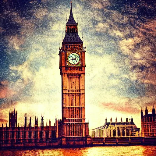 Image similar to Big Ben, London, Wallpaper, Wide Shot, Award Winning Masterpiece, artstation, digital art