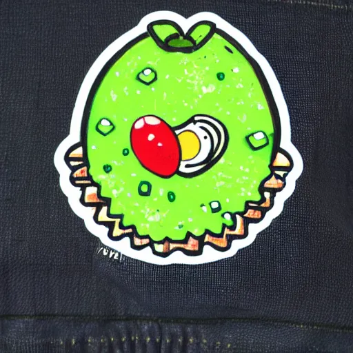 Prompt: anime avocado cupcake on shirt