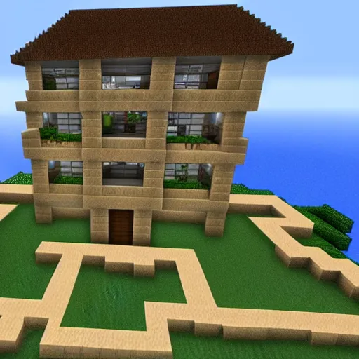 Image similar to Screenshot Of A Mansion Built In Minecraft