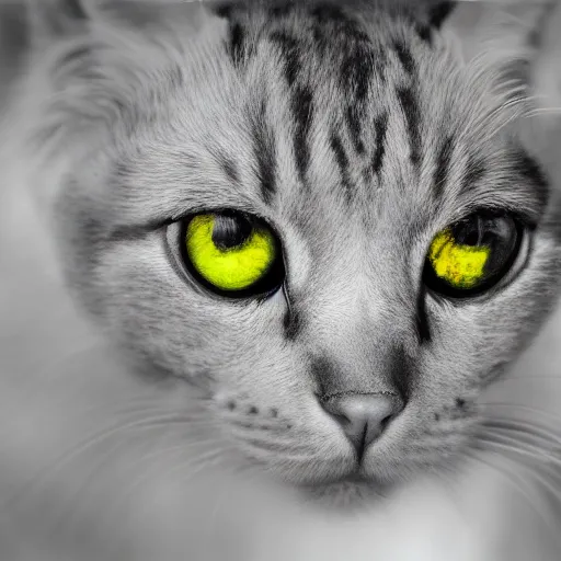 Prompt: 1 1 1 1 close up grayscale photography beautiful amber eyes, selective coloring, award winning