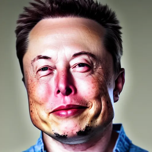 Prompt: dslr photo portrait still of elon musk at age 7 5, 8 5 mm f 1. 8