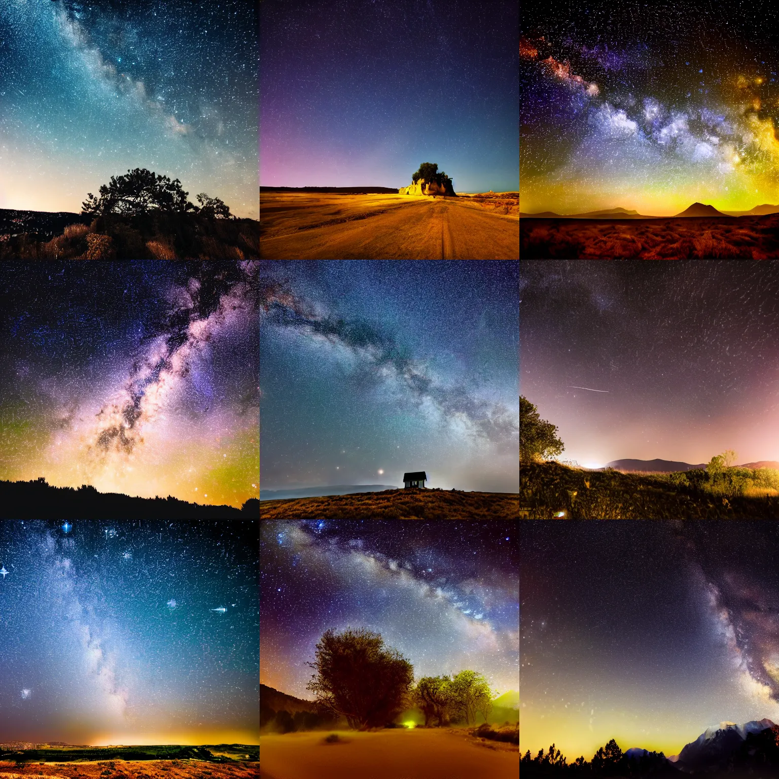 Image similar to HD Dslr professional photograph of landscape and a sky full of beautiful stars