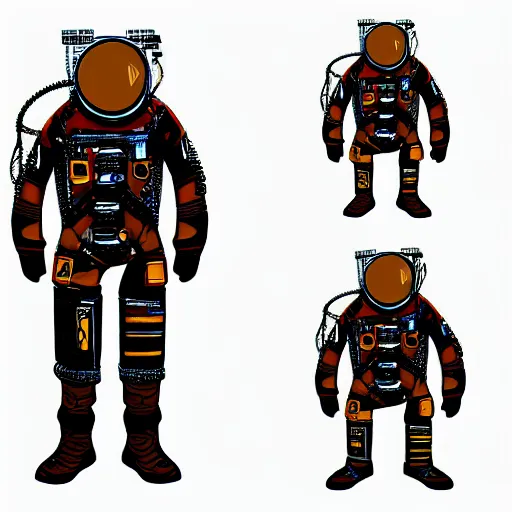 Prompt: spacesuit in the style of steampunk, digital art
