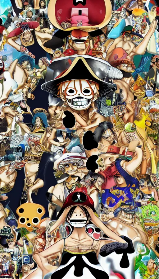 Prompt: techno artwork, from one piece