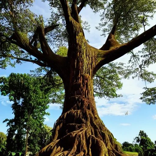 giant walking tree with a small town on its back | Stable Diffusion ...