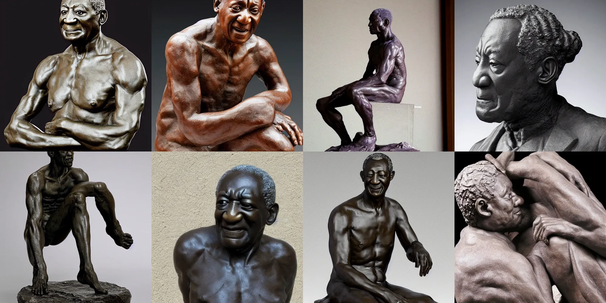 Prompt: A Rodin sculpture of Bill Cosby