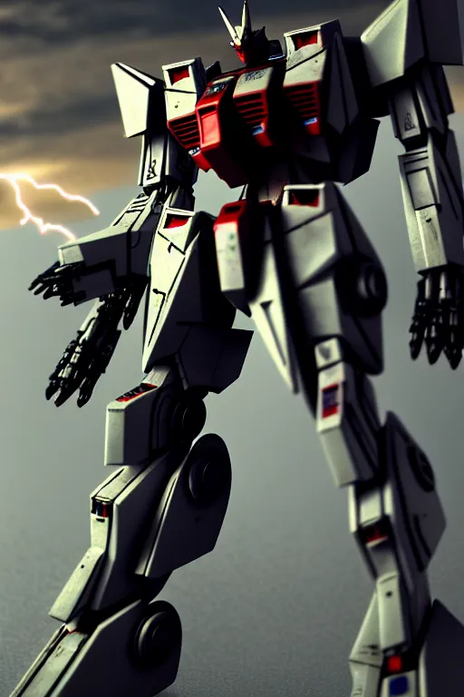 Prompt: hyper detailed 8 k cinematic still, rendering with volumetric lightning and ray tracing, show case of a skinny full body aggressive armored core gundam from vedio game and movie, weathering armor plating, decipticon armor plating, aggressive head, endoekeleton exposure