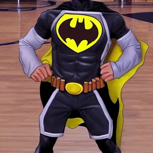 Prompt: batman playing in the nba