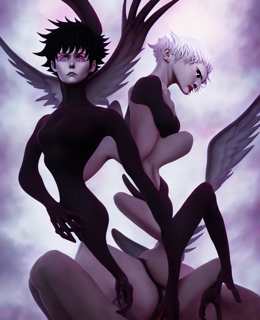 Image similar to devilman crybaby by artgerm and eliza ivanova, neo - gothic, digital art, hd, trending on artstation