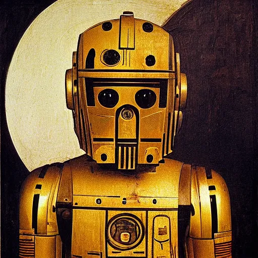 Image similar to painting of c - 3 p 0 by leonardo da vinci