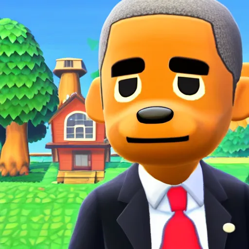 Image similar to screenshot of obama in animal crossing new horizons, hd