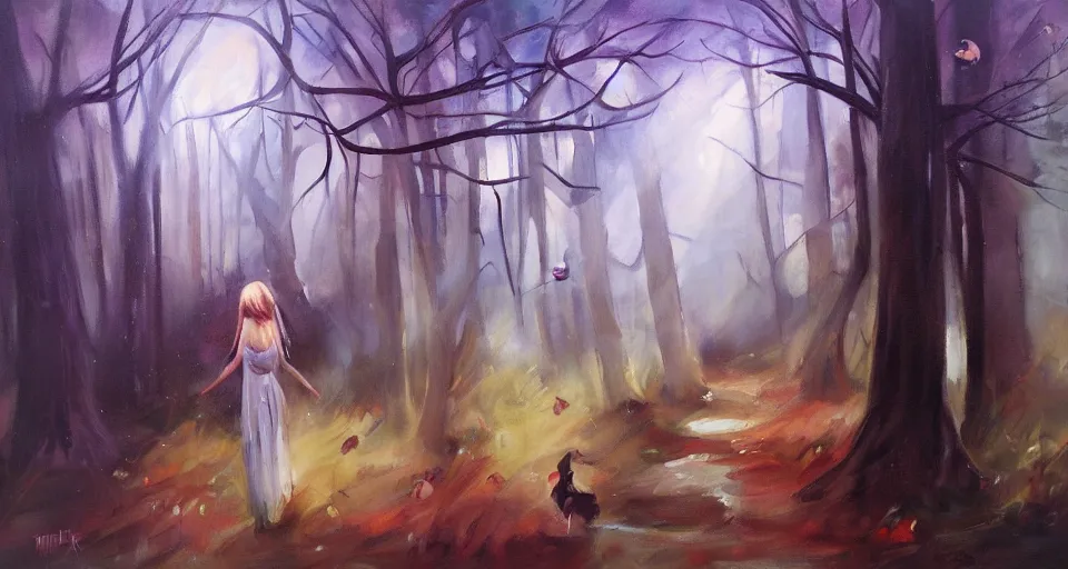 Image similar to Enchanted and magic forest, by Emilia Wilk