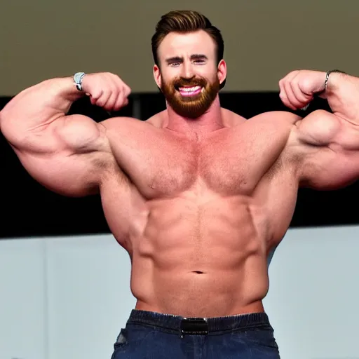 Image similar to Chris Evans as a bodybuilder, hd 4k