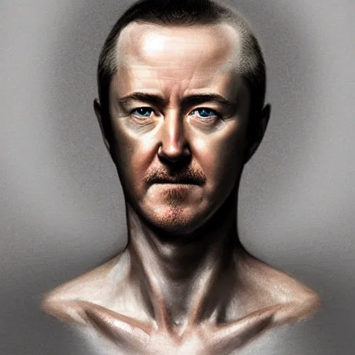 Image similar to edward norton as a peeled boiled egg, just the face, highly detailed, dramatic lighting, concept art by caravaggio and greg rutkowski and artgerm
