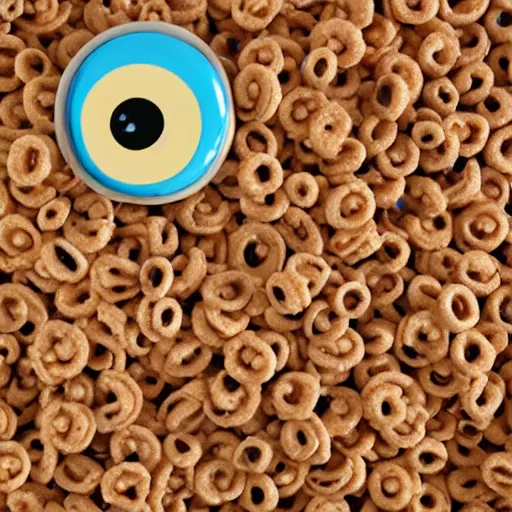 Prompt: eyeball cereal