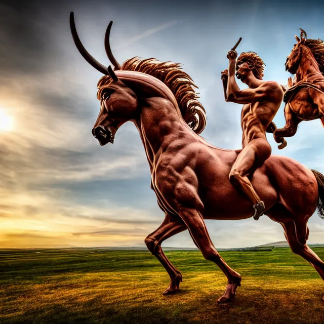 Image similar to centaur, highly detailed, 8 k, hdr, smooth, sharp focus, high resolution, award - winning photo