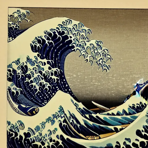 Image similar to baseballs wave, by Hokusai, detailed, very detailed, 4k