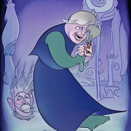 Image similar to ursula the sea witch, boris johnson, by glen keane, disney