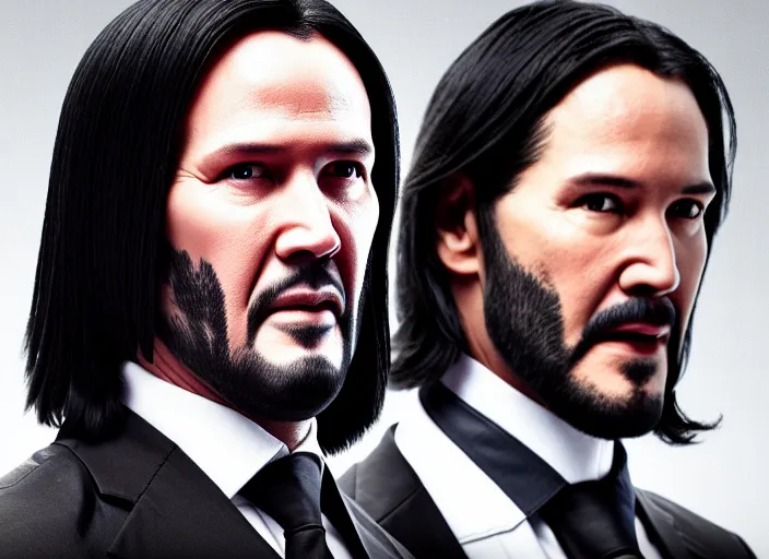 Prompt: genderswapped john wick, award winning shot, close up, action movie