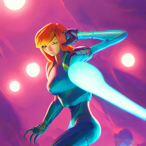 Prompt: gorgeous samus aran by jesper ejsing, by rhads, makoto shinkai and lois van baarle, ilya kuvshinov, rossdraws global illumination n 9