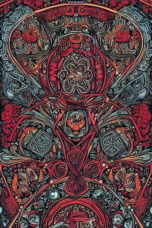 Image similar to a intricate background design rune stones and rubies, flowers by dan mumford, atomic stars, highly detailed, intricate