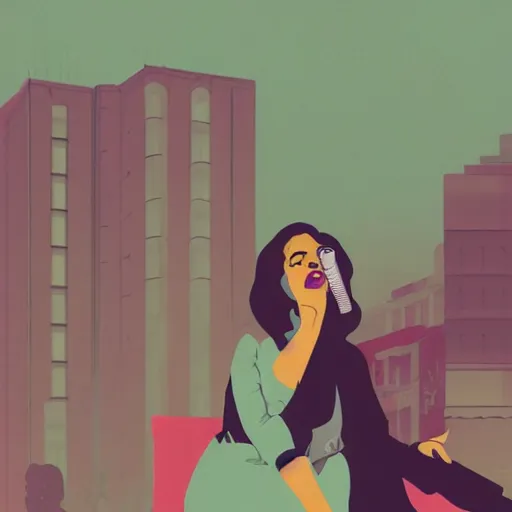 Prompt: a colorful comic noir illustration of a sad woman singing the blues in new orleans by sachin teng, dark vibes, pastel lighting, cinematic, depth of field, 8 k, high contrast