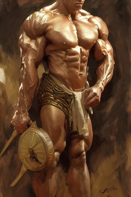 Image similar to muscular viktor orban, highly detailed painting by gaston bussiere, craig mullins, j. c. leyendecker 8 k