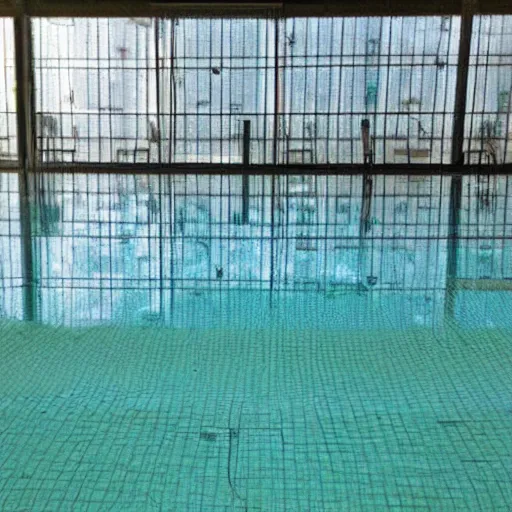 Image similar to Beautiful 2000s phone-camera, soft Photograph of infinite infinite infinite empty pool
