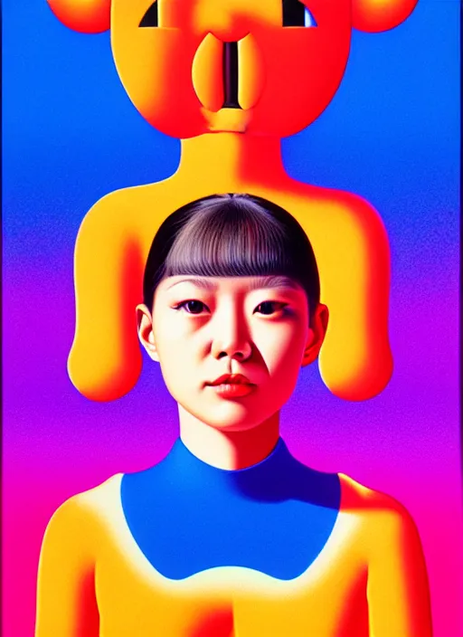 Image similar to cute girl by shusei nagaoka, kaws, david rudnick, airbrush on canvas, pastell colours, cell shaded, 8 k