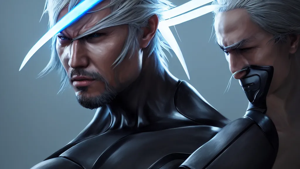 Image similar to portrait, single, raiden from metal gear, bikini, body and torso, pixar and disney animation, sharp, rendered in unreal engine 5, highly detailed, digital painting, concept art, smooth, sharp focus, wallpaper, splash art, dramatic lighting, art by artgerm and greg rutkowski and bo chen and jin xiaodi