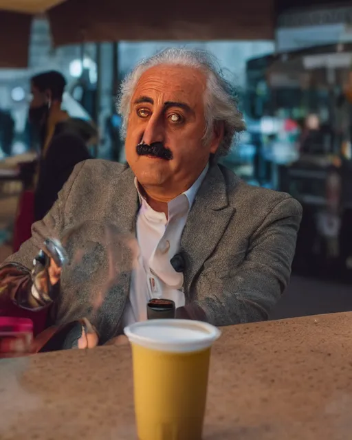 Prompt: a boba tea. hyper realistic and anamorphic 2 0 1 0 s movie still of giovanni falcone, by paolo sorrentino, leica sl 2 3 0 mm, beautiful color, high quality, high textured, lens flare, refined face