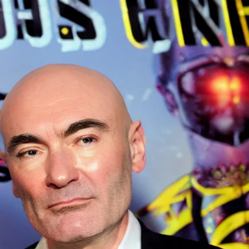 Image similar to grant morrison directing the sun