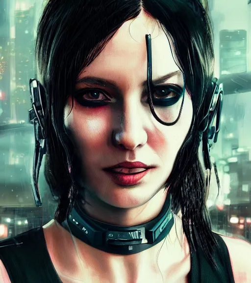 realistic female character cyberpunk wearing, Stable Diffusion