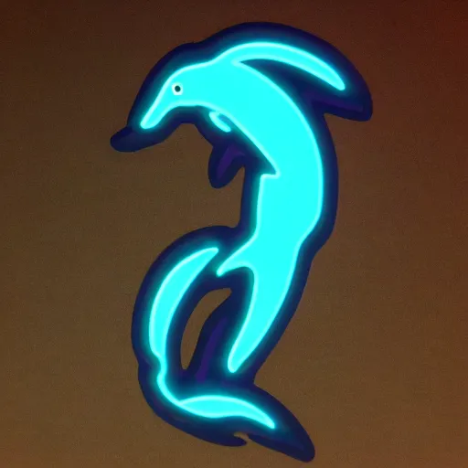 Image similar to neon tubes anime dolphin profile picture, sharp and clear