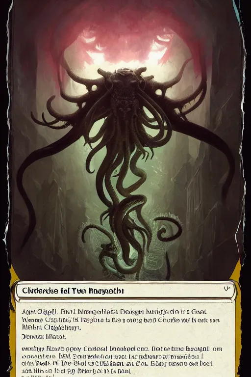 Image similar to cthulhu, digital art, magic the gathering, mtg, by greg rutkowski, trending on artstation