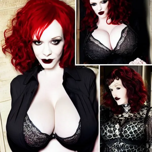 Image similar to goth Christina Hendricks