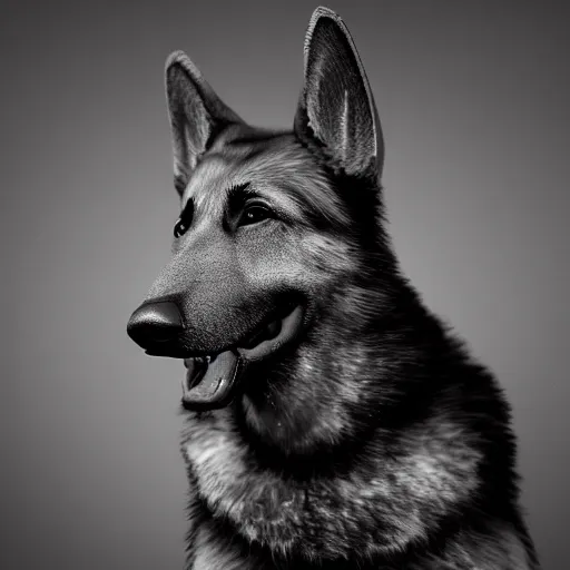 Prompt: a humanoid german shepherd flexing holding a crowbar, dslr, 8 k, octane beautifully detailed render, cold lighting, cinematic lighting, white background, detailed photo, masterpiece, volumetric lighting, ultra realistic, highly detailed, high quality, lossless, photorealistic, grayscale