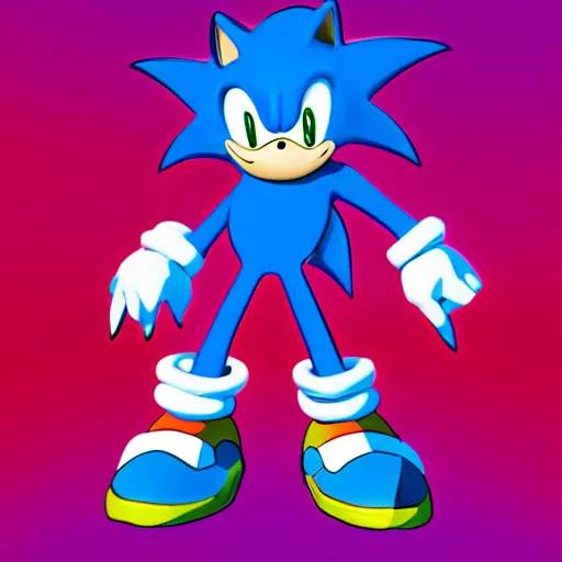 Image similar to sonic in the style of cyberpunk, night, rgb, glow